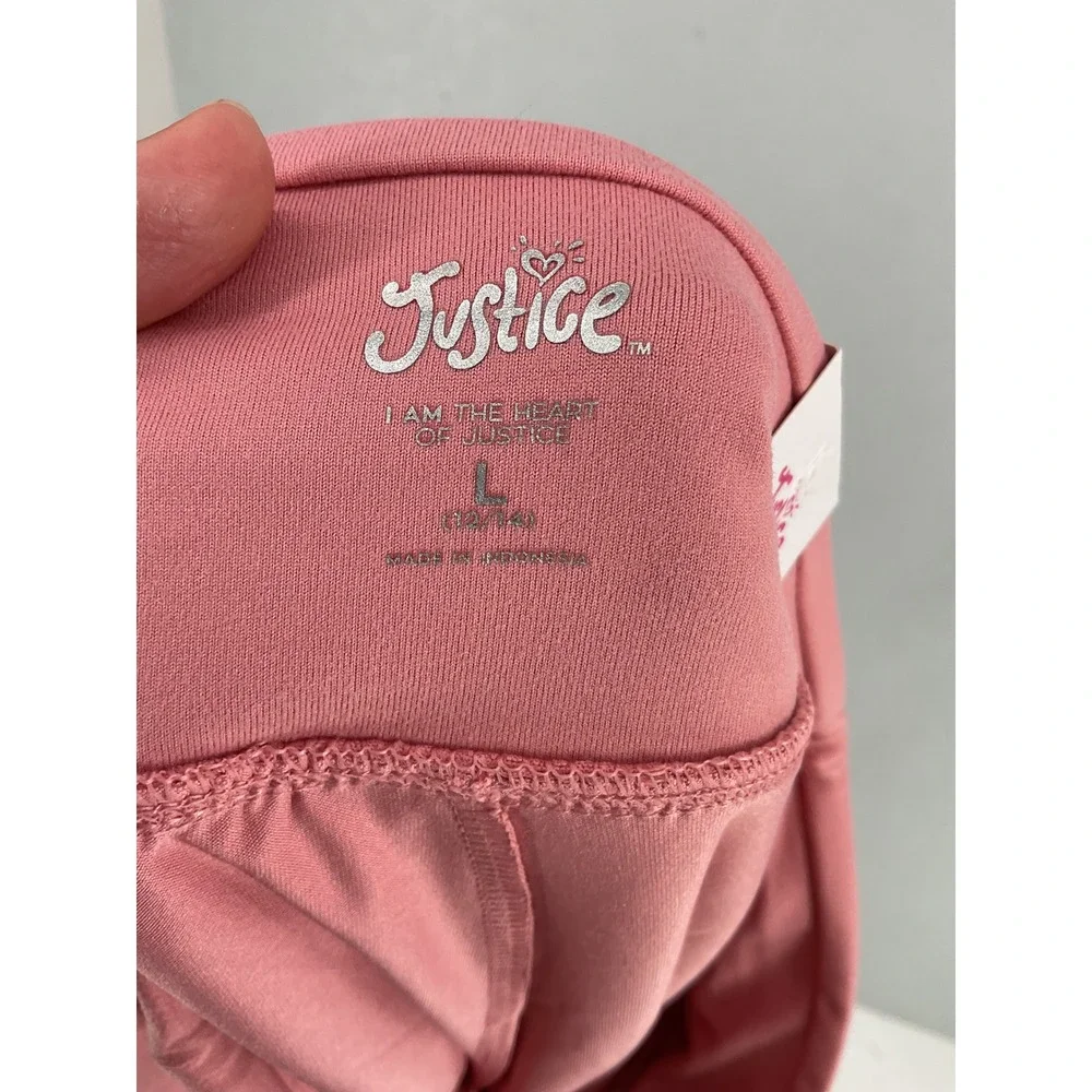 Justice Girls Pleated Skort Nectar Pink Crossover Waist Built-in Shorts L 12/14